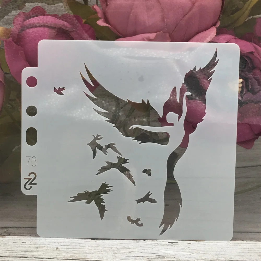 

13cm Dance Bird Flying Girl DIY Layering Stencils Painting Scrapbook Coloring Embossing Album Decorative Card Template
