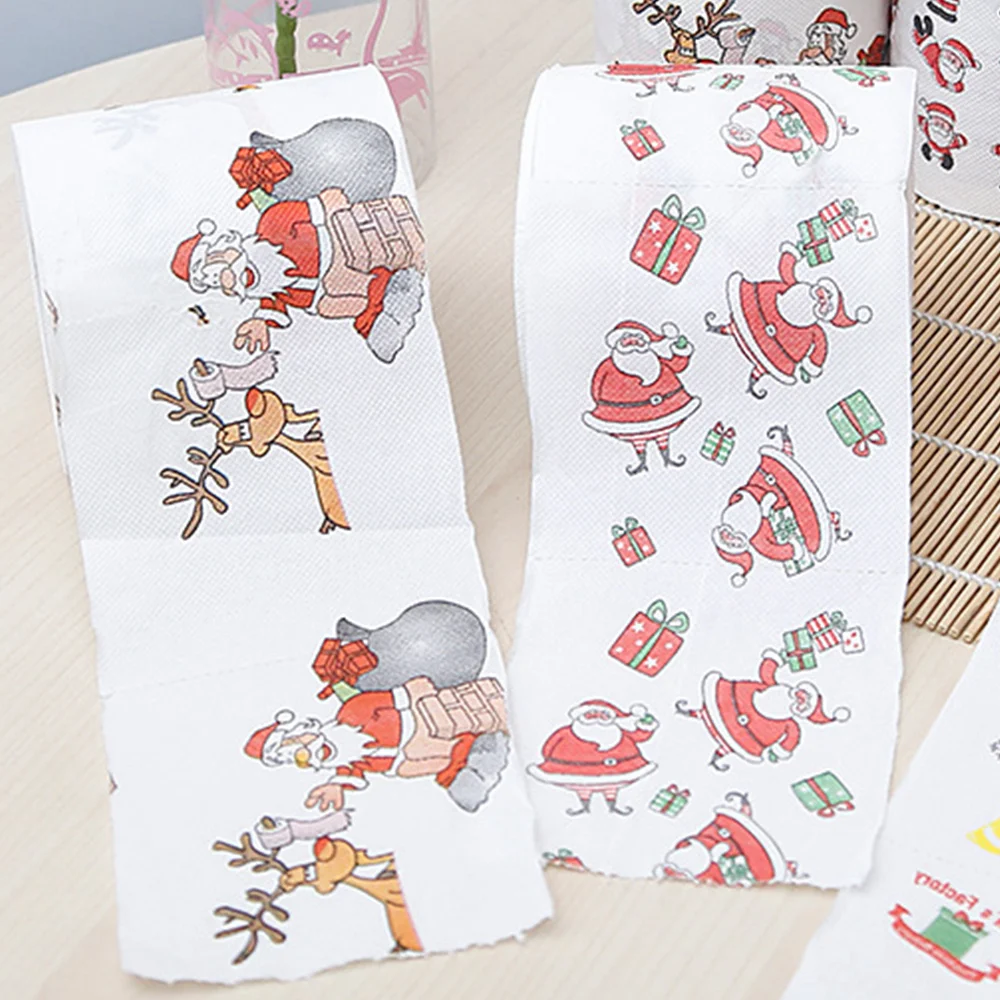 10*10cm Christmas Toilet Roll Paper Home Santa Claus Bath Supplies Xmas Decor Tissue | Дом и сад