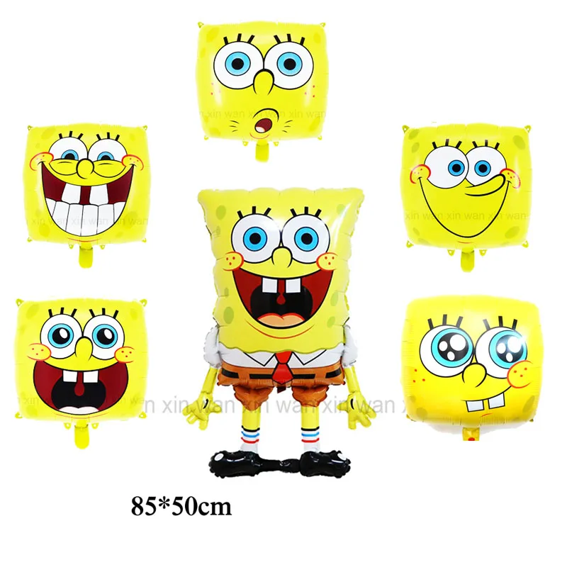 6 шт. гелиевые шары spongebob необычный стиль 85*50 см Большой размер Губка Боб фольгированные шары Детские игрушки с днем рождения вечерние шары
