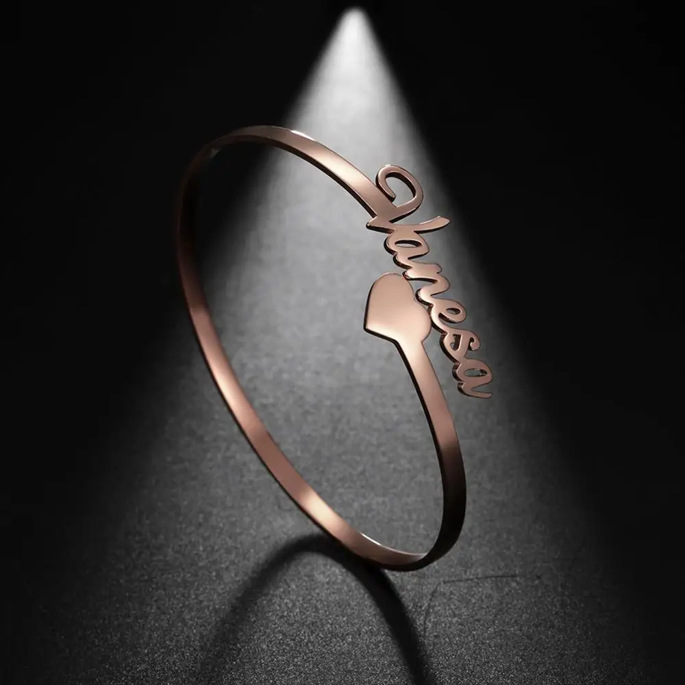 Cazador индивидуальный именной браслет в форме сердца из нержавеющей стали