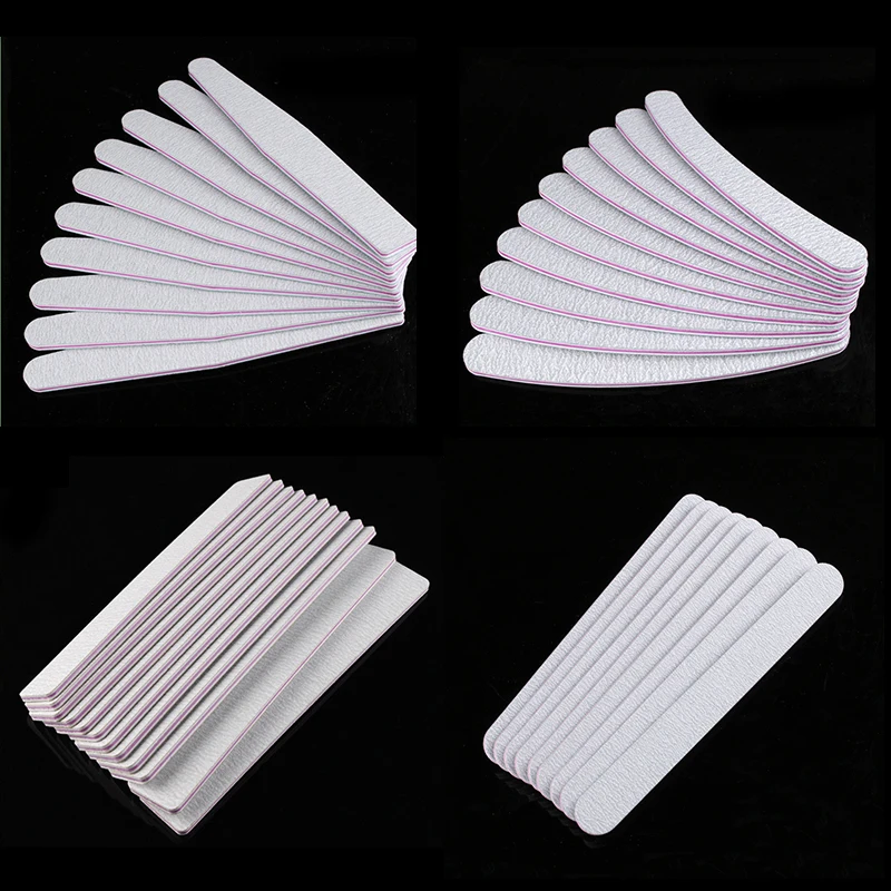 

5/10pcs Professional Nail Files 100/180 Half Moon Sandpaper Nails Sanding Grinding Polishing Nail Art Manicure Care Tools