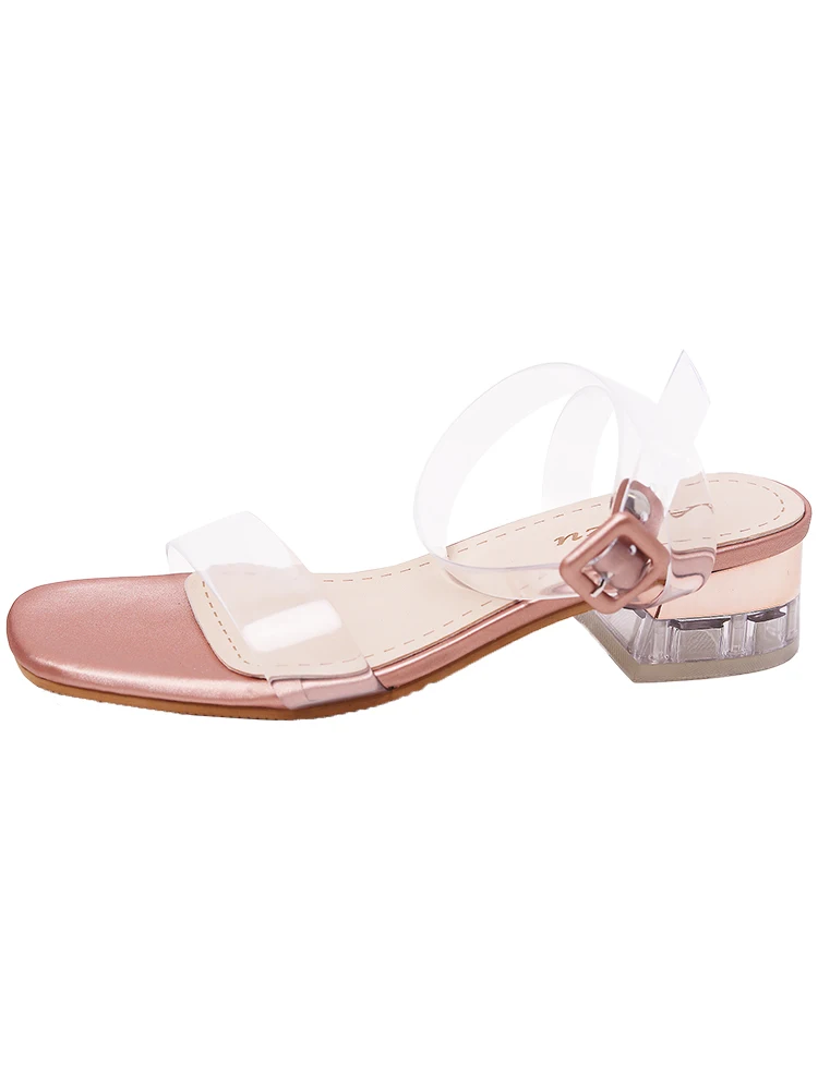 

brand new women's crystal with rough Transparent and rough heel PVC high-heeled sandals fashion women's shoes