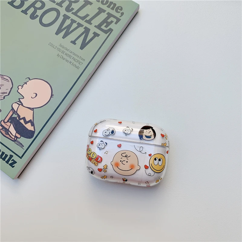 for airpods pro Для AirPods Pro мультфильм Charlie Peanuts собака Bluetooth гарнитура наушники Прозрачный жесткий чехол для AirPods 1 2 3 Крышка для наушников - Цвет: for airpods pro