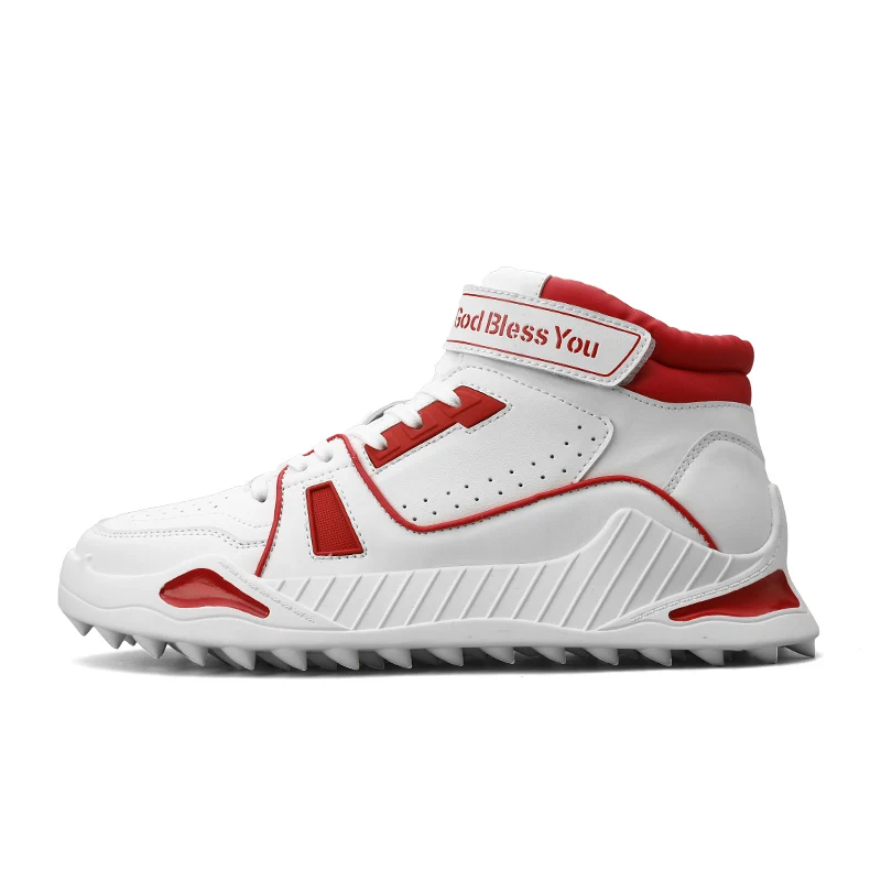 

All White Skateboard Sneakers Men High Top Waterproof Sport Shoe Outdoor Anti-slip Witner Fashion White Male Shoes Man 2020 Shoe