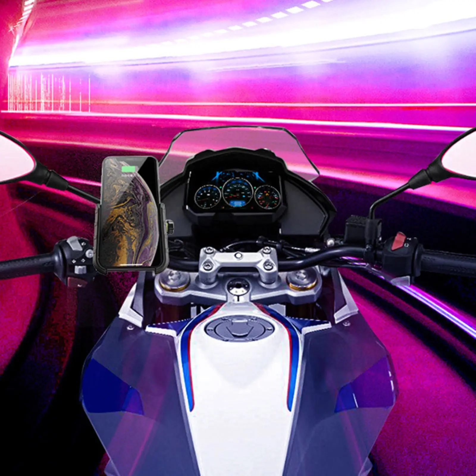 

Universal Motorcycle Bike Phone Holder 360Degree Rotatable Scooters Phone Stand Stable Phone Supporter for iphone Samsung Xiaomi