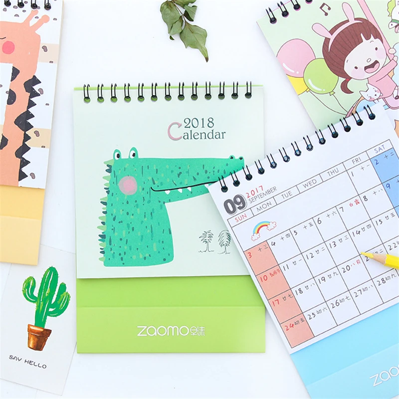 DL 2018 мультяшный милый календарь на заказ корейский креативный Настольный лунный