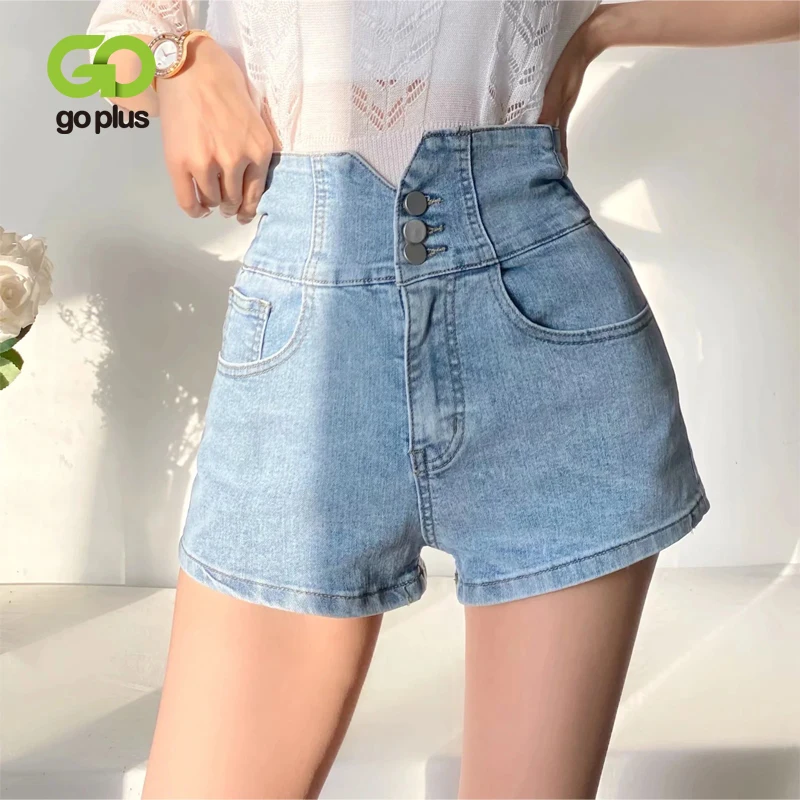 

GOPLUS Denim Shorts Summer Jeans Plus Size Woman Shorts Hollow Out High Waist Skinny Shorts Kurze Hosen Frauen Korte Broek Dames