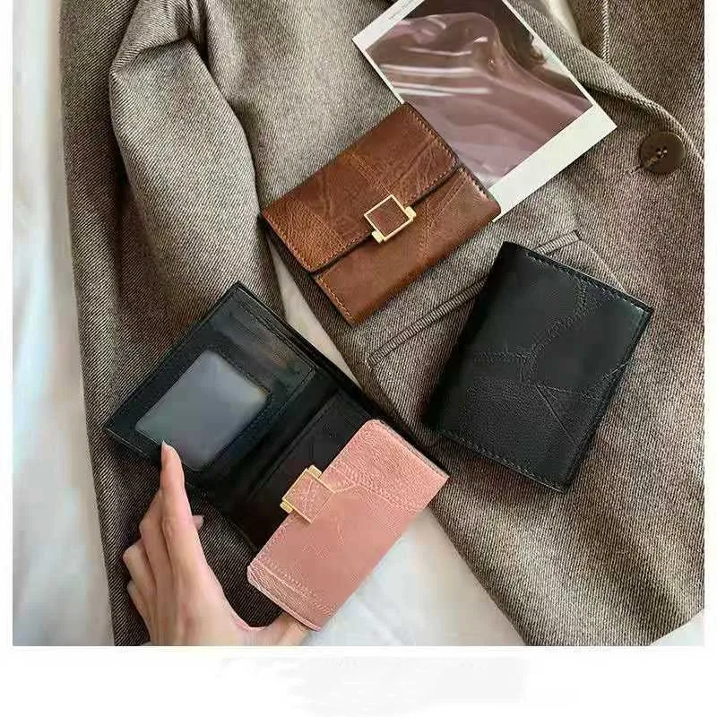 

Luxury wallet women's short European and American retro fashion card bag card set wallet personality Mini fashion zero wallet