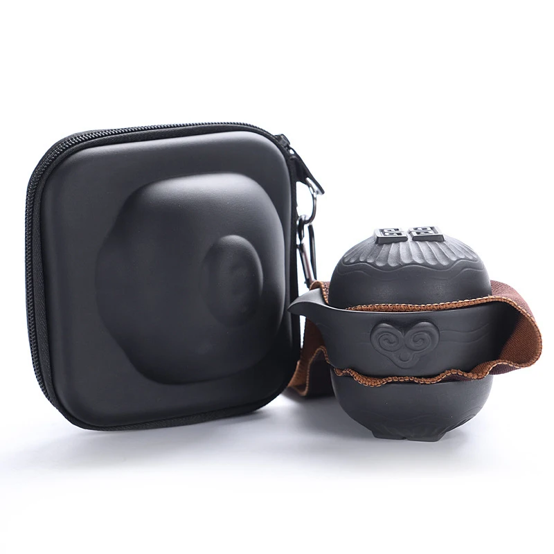 Портативный Путешествия Чайный набор кунг фу Фиолетовый песок фарфоровый чайный