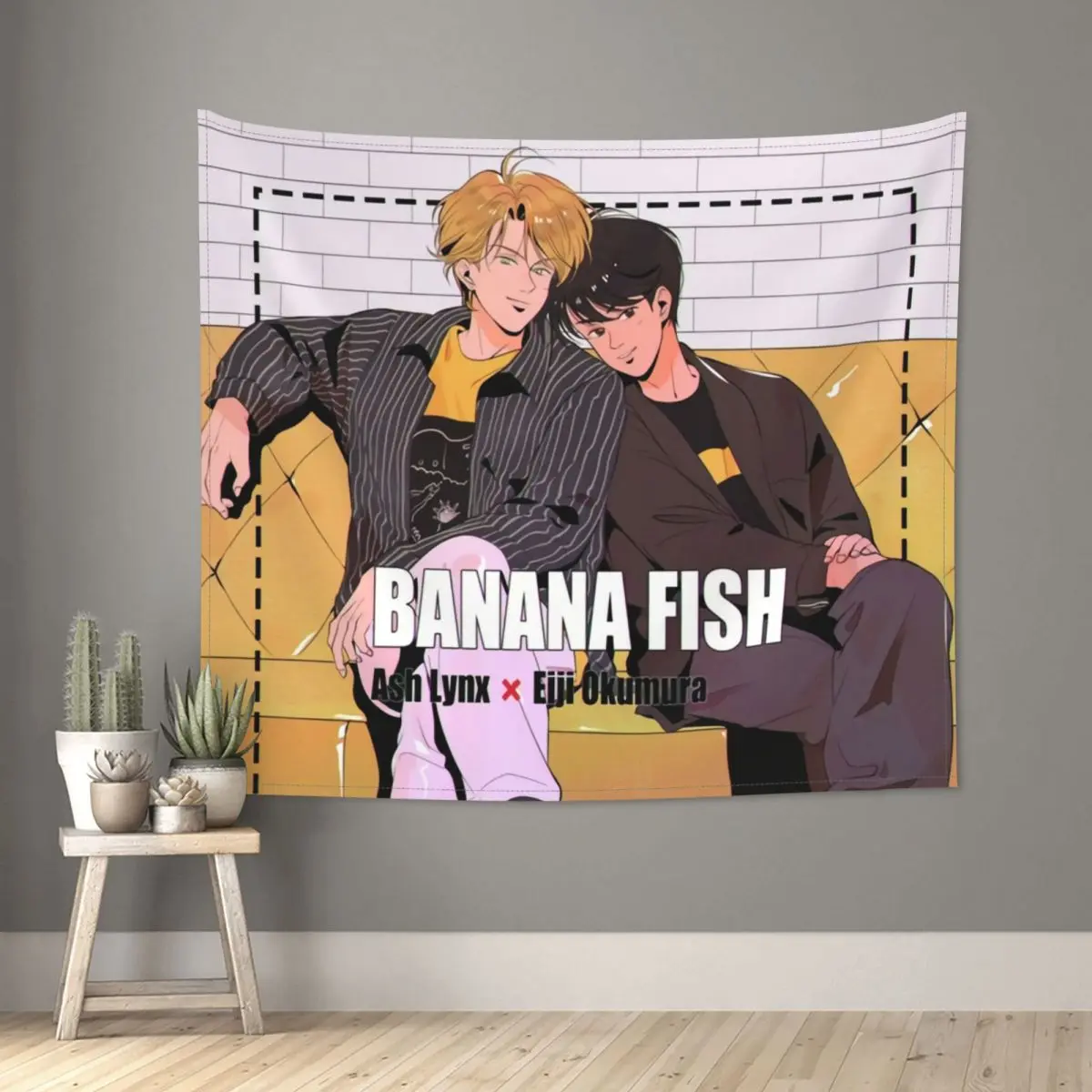 

Banana Fish Ash Eiji Tapestry Hippie Polyester Wall Hanging Anime Manga Room Decor Table Cover Art Tapestries