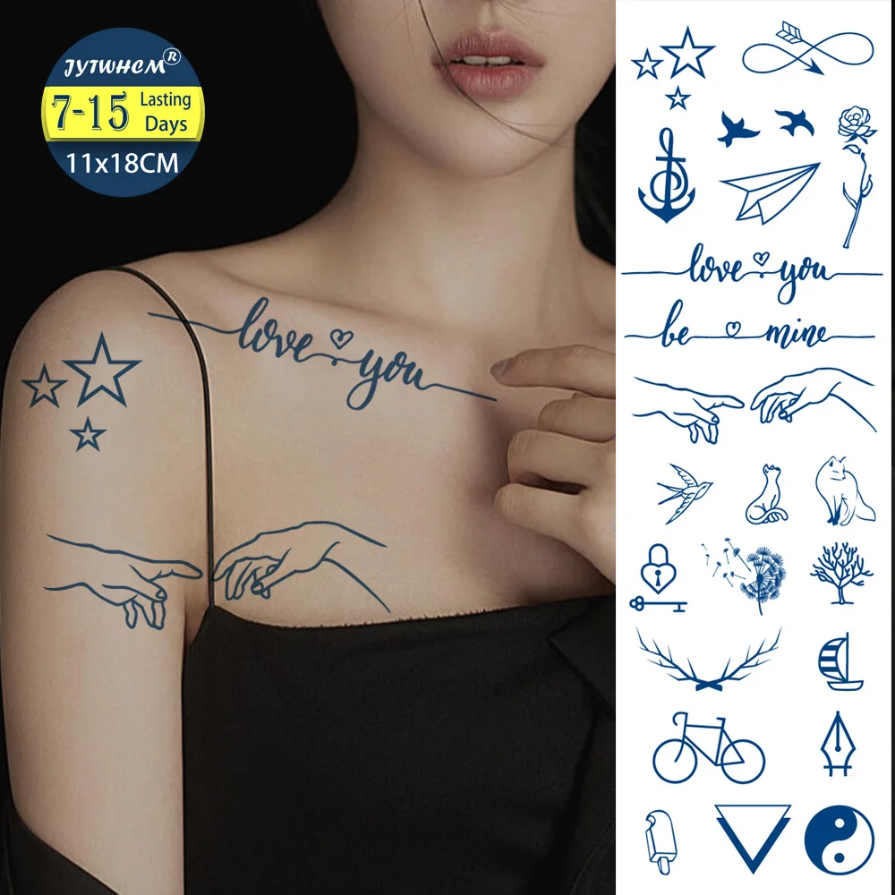 

Finger Translate Tattoo Sticker Stars Waterproof Temporary Tattoo For Women Real Realistic Fake Sleeve Arm Ink Body Art Tattoos