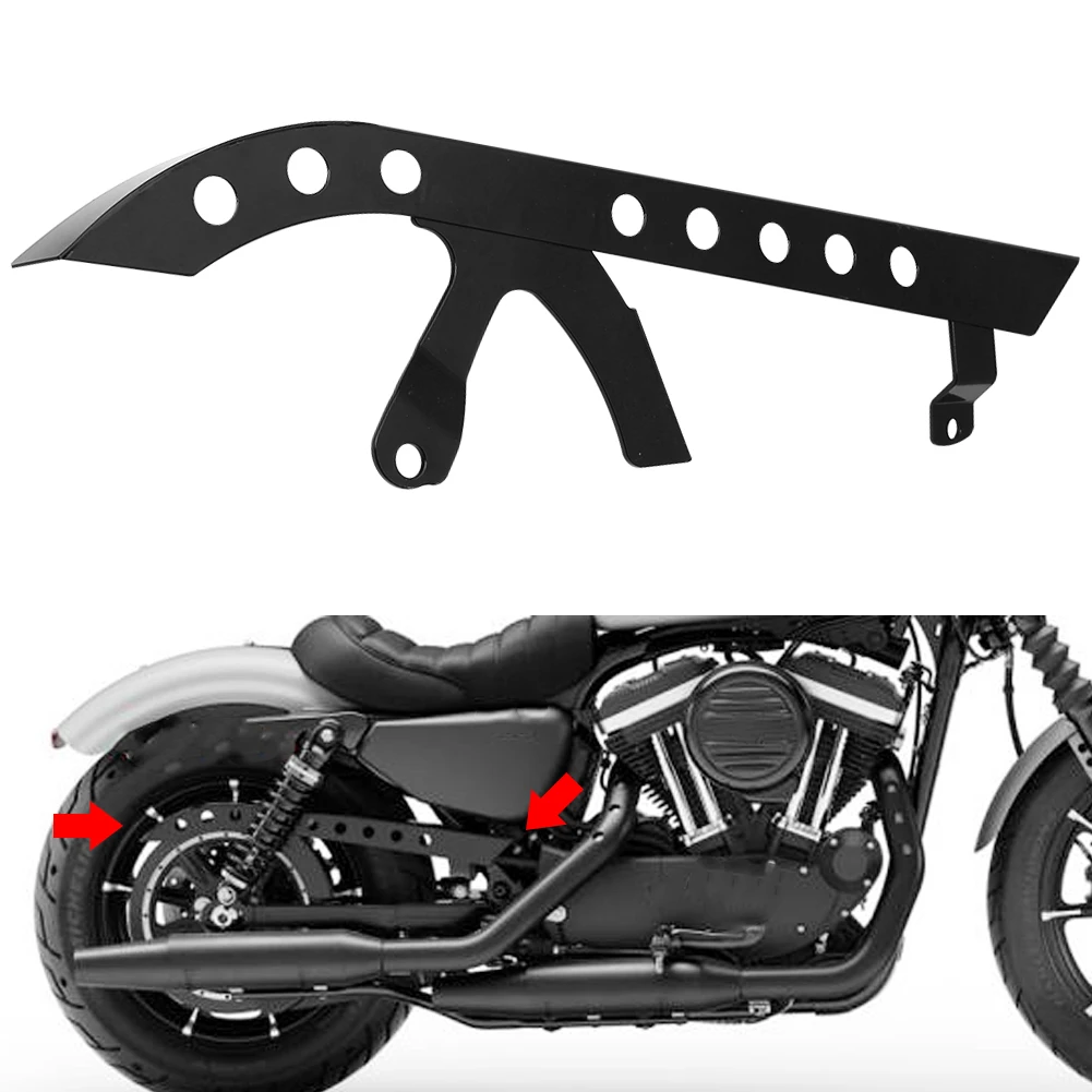 Защита задней шестерни для мотоцикла Harley Sportster XL 883 1200 48 72 SuperLow Nightster 2004-2018 черного цвета.