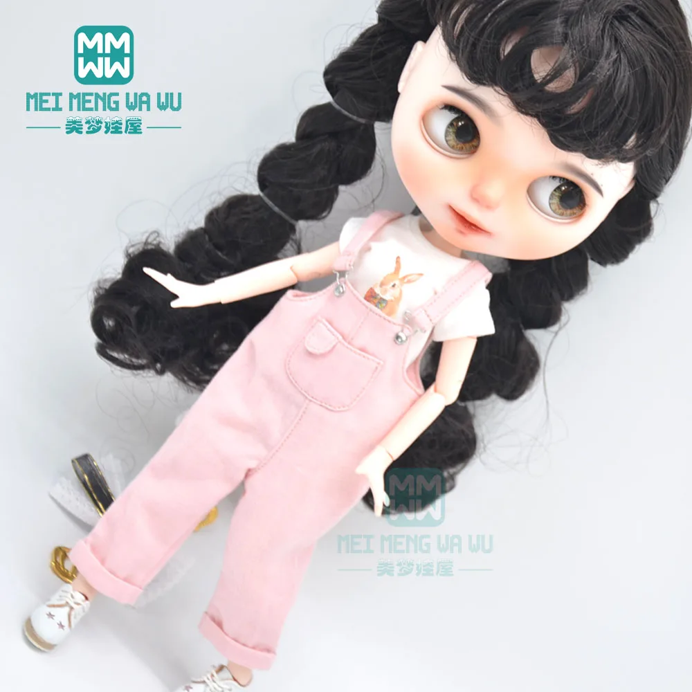 Одежда для куклы Blyth 1 шт. модная клетчатая рубашка комбинезоны рваные джинсы Azone