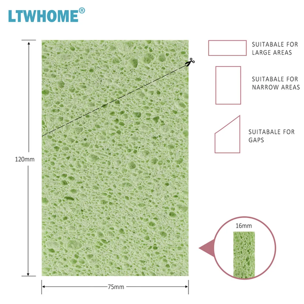 LTWHOME натуральные Целлюлозные губки долговечные чистящие губки