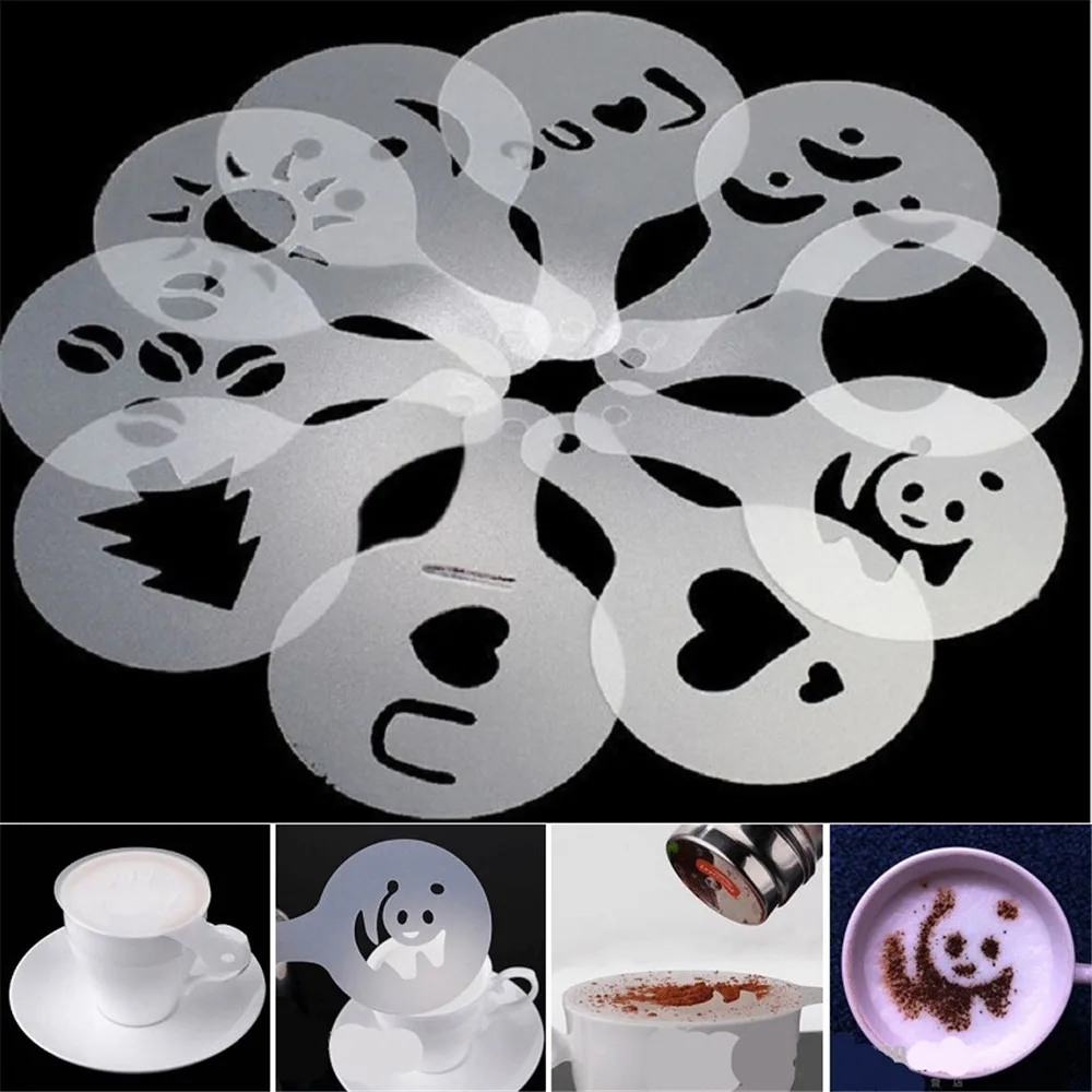 

Creative Kitchen Accessories 16pc Fancy Coffee Printing Template Kitchen Tools Kitchenware Coffee Spray Template Kitchen Gadgets