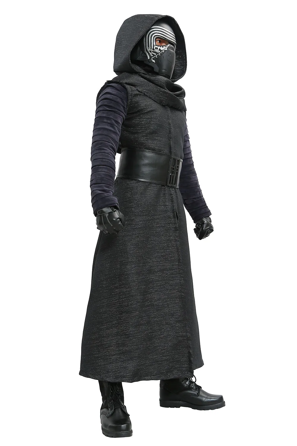 Kylo Ren костюм Звездные войны VII Пробуждение силы Косплей злодей Делюкс взрослых Хэллоуин костюм и маска ЧЕРНЫЙ распродажа скидка 45