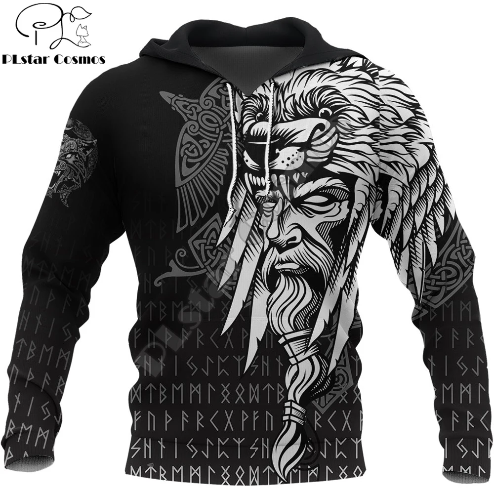 

Viking Style Hoodie Odin Raven And Fenrir 3D All Over Printed Mens hoodies Unisex Sweatshirt Autumn Casual Streetwear DW759