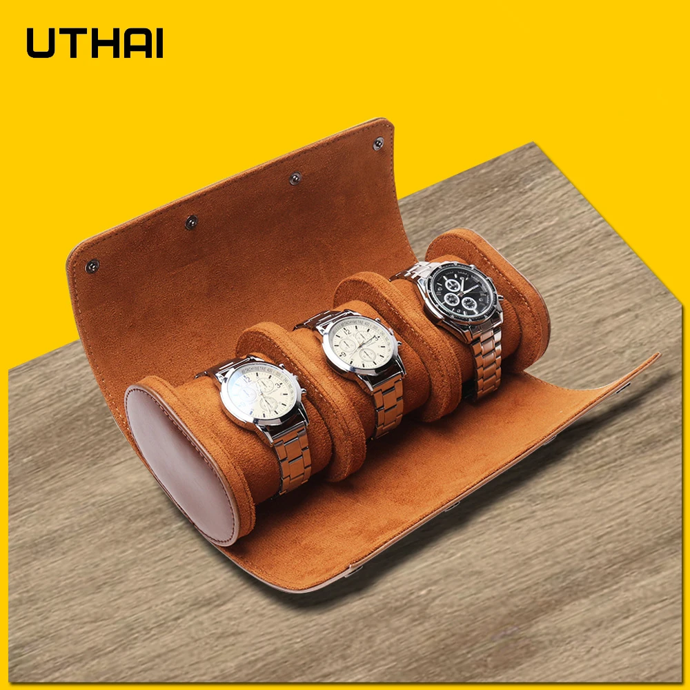 Men And Women Multifunctional 3grids Leather Storage And Packaging Wrist Watch Boxes Gift Box Uthai U06
