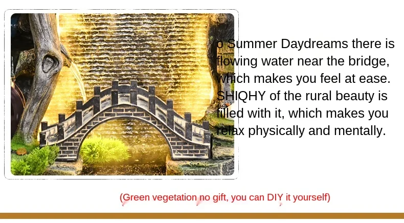 

zq Large Artificial Mountain and Fountain Fortune Floor Ornaments Landscape Fish Tank Balcony Living Room Courtyard Garden