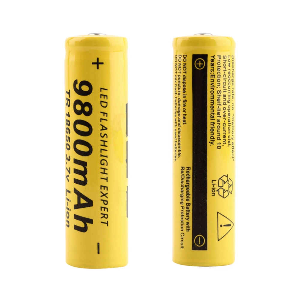 10 шт./лот li ion 3 7 V 18650 батарея 9800mah литиевые батареи аккумуляторная для фонарика