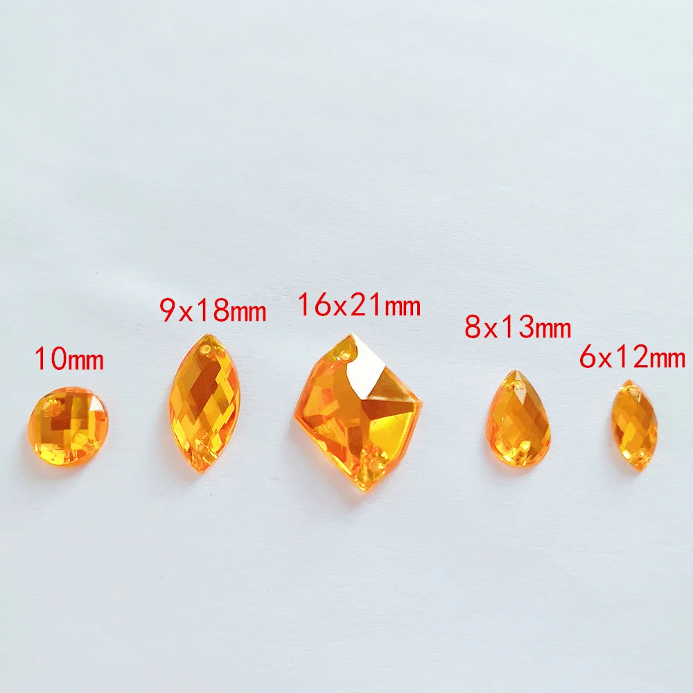 370 шт. смешанные желтые акриловые декоративные кристаллы для шитья драгоценные