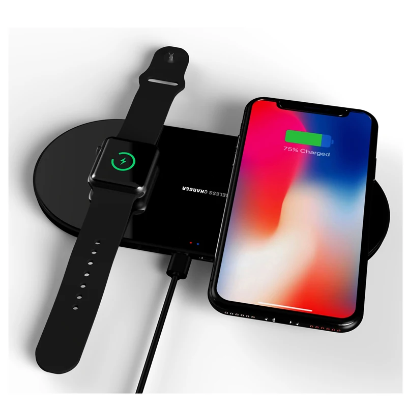 

Сверхтонкое Беспроводное зарядное устройство 2 в 1 для телефонов и Apple watch