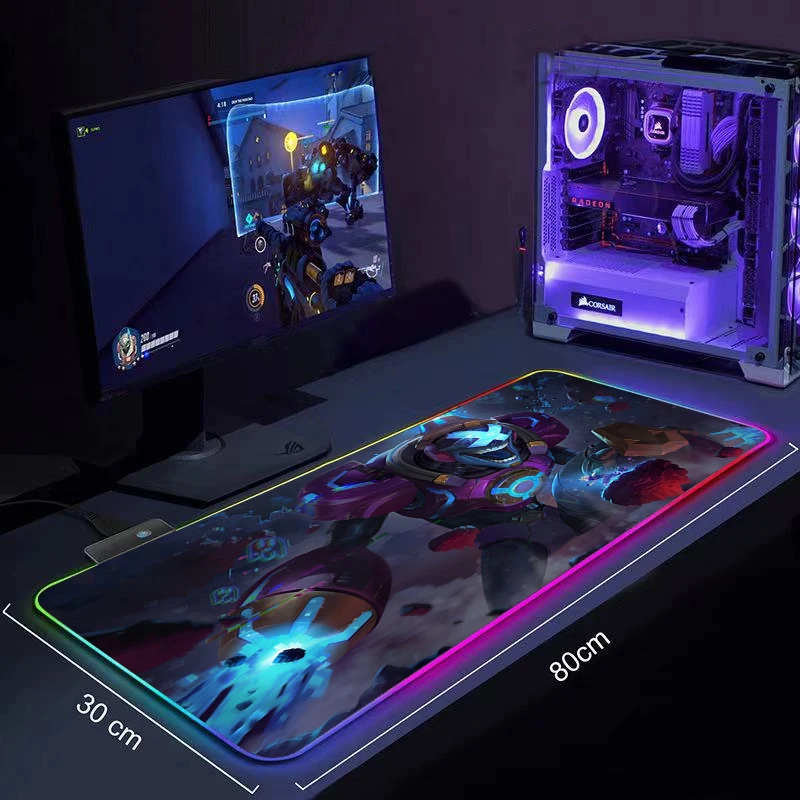 

League Of Legends Gaming Mouse Pad Large Anime Mousepad RGB Computer Mouse Pad Gamer Mause Pad LED Backlit Mat Keyboard Desk Mat