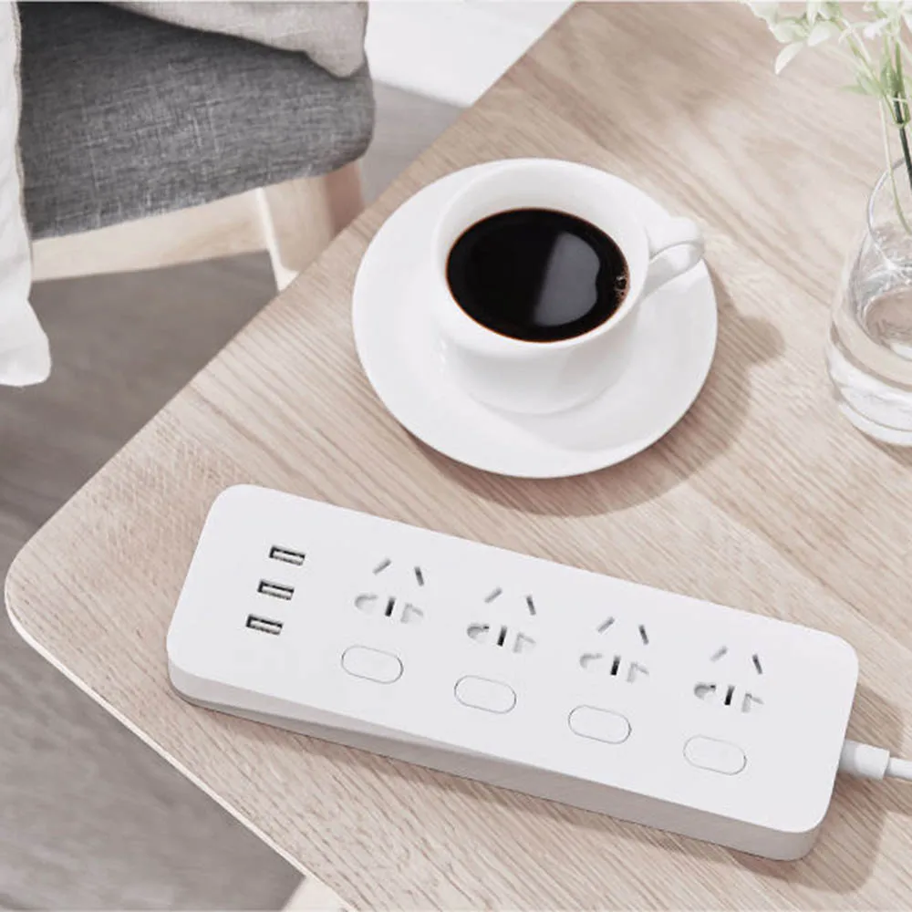 

Многофункциональный 4 порта Mijia, 4 подключаемых переключателя, 3USB-порта, для домашнего использования, универсальная Проводная плата, розетка