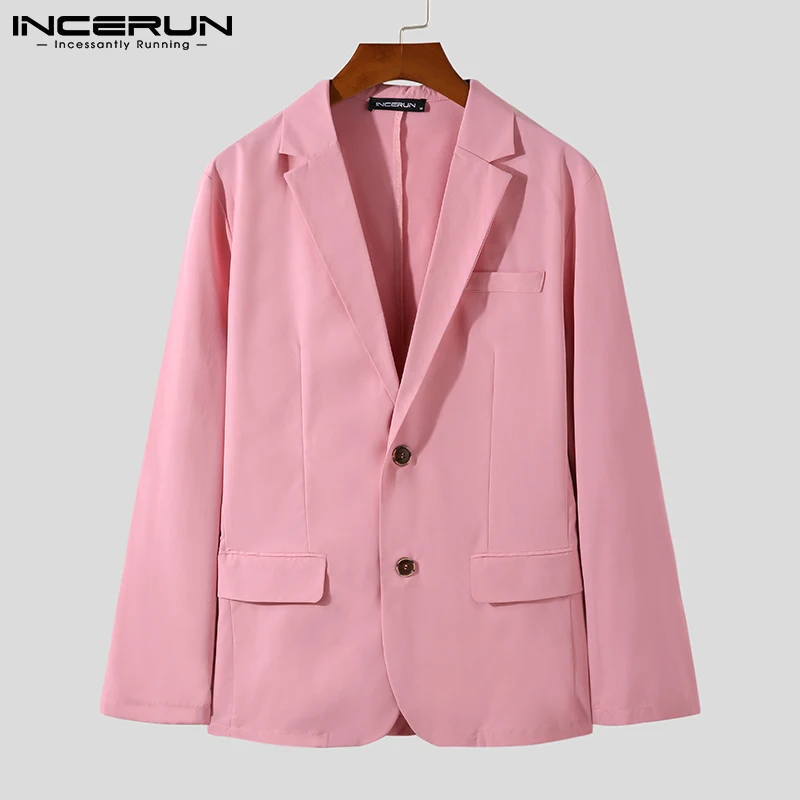 

Men's Party Nightclub Coats Solid Comfortable Stylish All-match Simple Male Fashion Long-sleeved Blazer S-5XL INCERUN Tops 2021