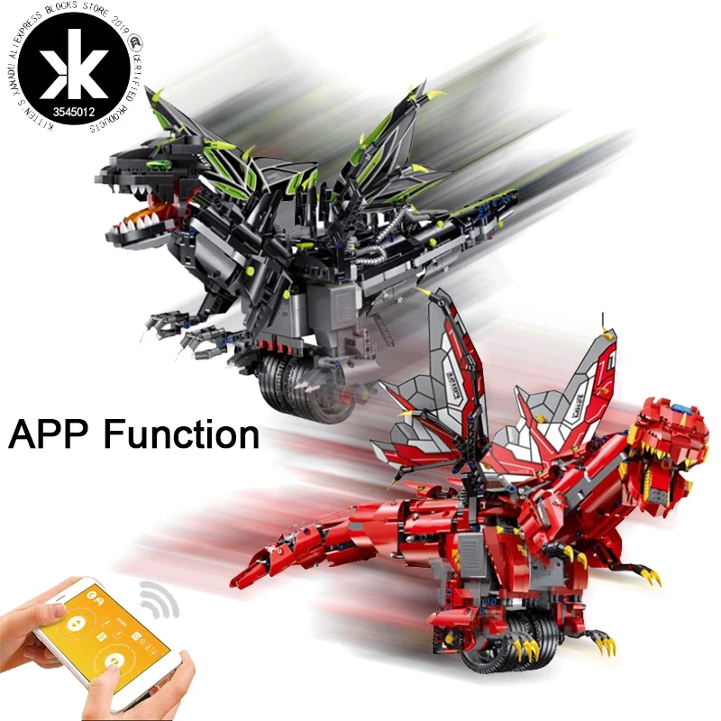 Legoing моторная техника динозавр RC автомобиль серии приложение дистанционное