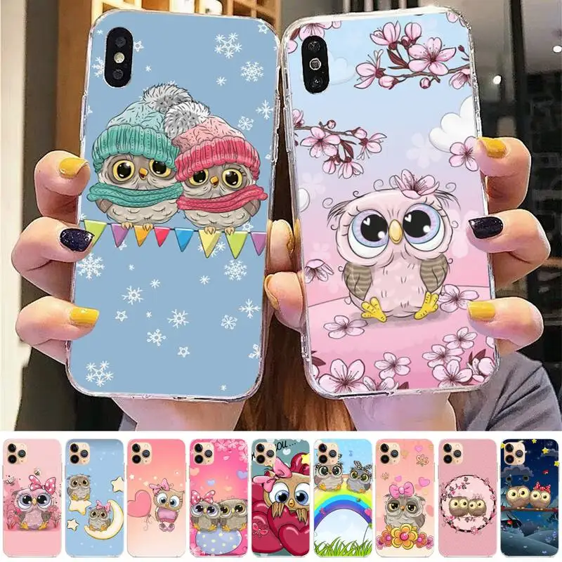 

Cartoon Girl Gifts Cute Owl lovers Phone Case for iPhone 11 12 13 mini pro XS MAX 8 7 6 6S Plus X 5S SE 2020 XR case