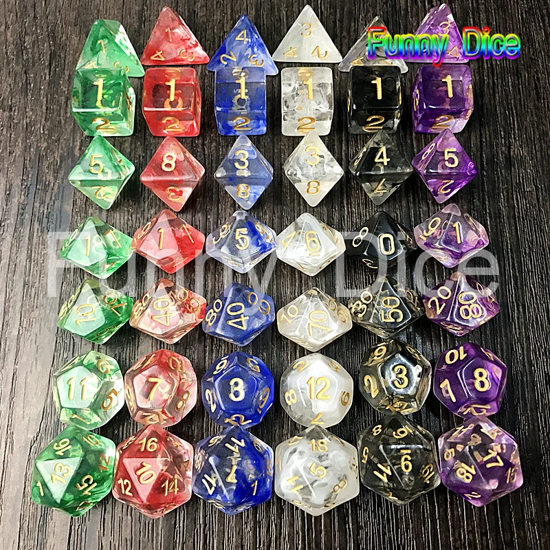 Высокое качество 7 шт набор игральных костей с эффектом туманности Juegos De Mesa Dados DnD
