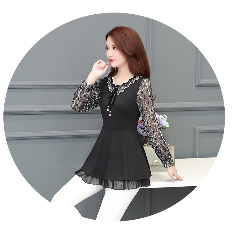 Корейская модная одежда 4XL размера плюс, женская модная Осенняя свободная длинная рубашка с длинным рукавом и цветочным принтом, женские повседневные Элегантные Топы