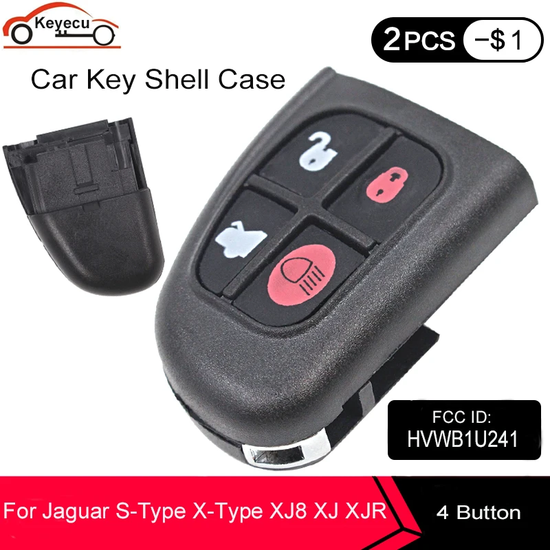 KEYECU for Jaguar X-type S-type XJ XJ8 XJR 2001 2002 2003 2004 2005 2006 2007 2008 Car Remote Key Shell Case Fob Housing Cover
