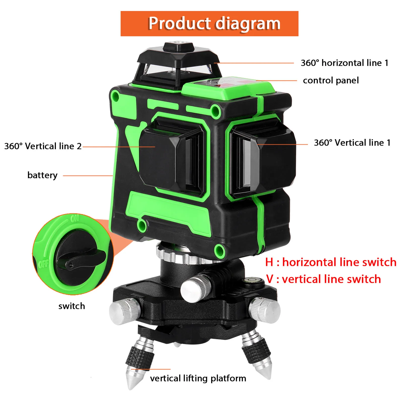 3D/4D Laser Level Self-Leveling Wireless Remote 360 Horizontal Vertical Cross Lines With Battery Wall Bracket Nivel | Инструменты