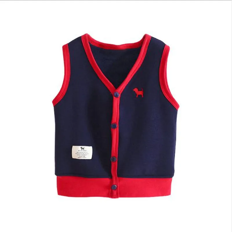 Многоцветный Детский жилет для мальчиков, Осень-зима, шерсть, детские жилеты, модный жилет для мальчиков, одежда для малышей, детские топы, куртки, свитер - Цвет: Многоцветный