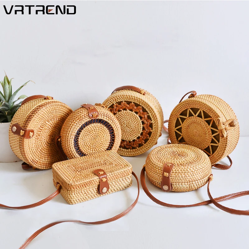 Сумка из ротанга женские сумки летние пляжные через плечо соломенная сумка на