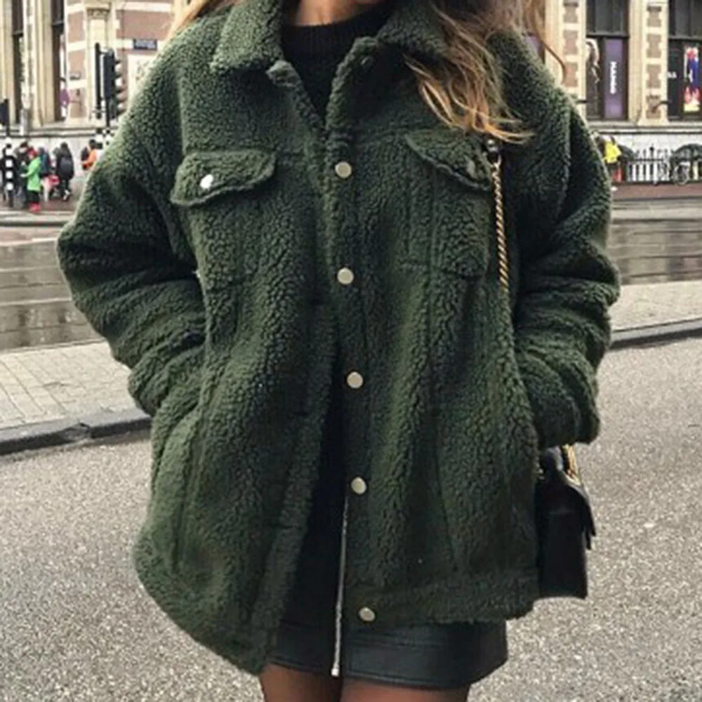 Женское зимнее пальто размера плюс с искусственным мехом плащ бомбер шерстяное