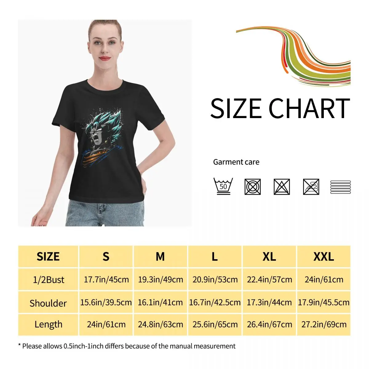 

Anime Fans Son Goku 8 womans T-shirt Not easy to shrink Short sleeveRound neck T-shirt