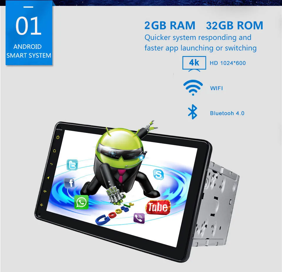 ARKRIGHT 9 ''2 Din 2 ГБ+ 32 Гб HD Android 8,1 Авторадио Wifi/GPS/Bluetooth Универсальное автомобильное радио мультимедийный музыкальный плеер с DSP RDS