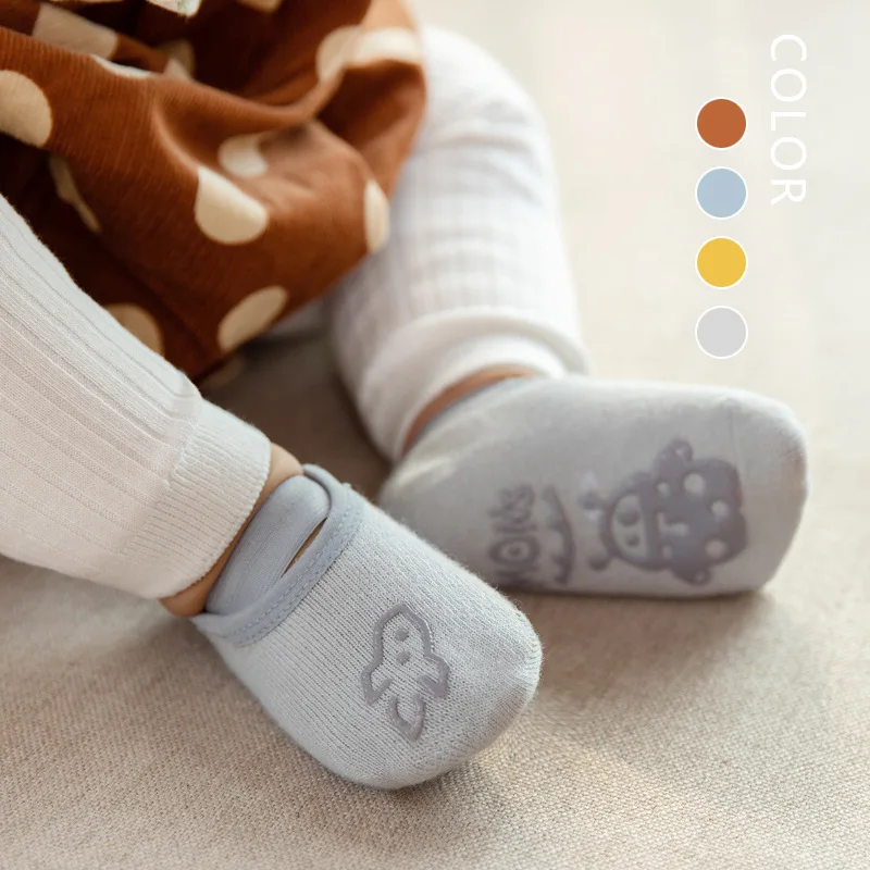 Wecute-Calcetines antideslizantes para beb&eacute; reci&eacute;n nacido, de 0 a 3 a&ntilde;os, con estampado de dibujos animados, bandas de goma, para el suelo, de algod&oacute;n suave-3
