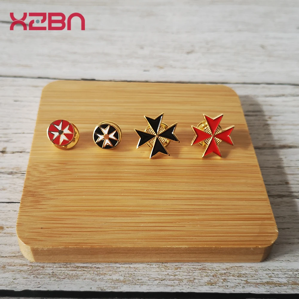 Масонские булавки для лацканов свободный значок черный красный крест Временный