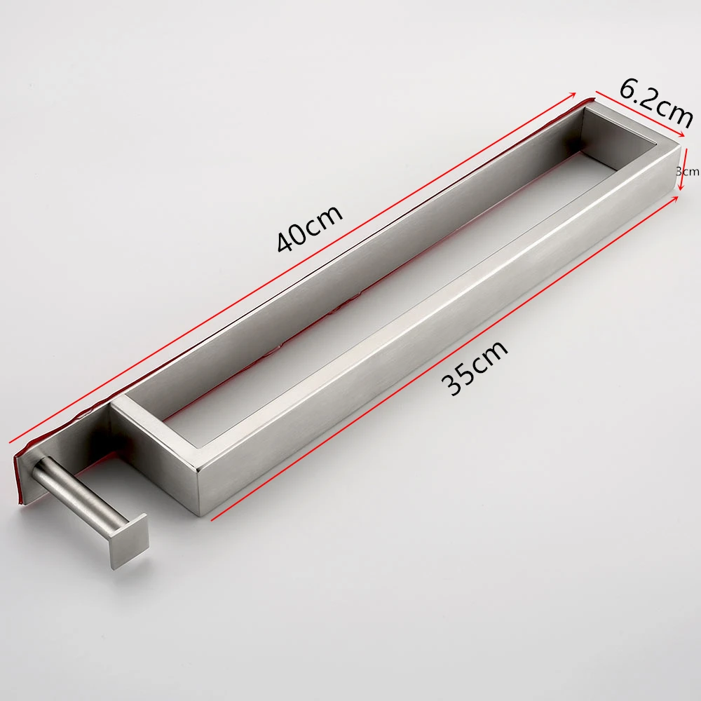 

40cm Self-Adhesive Stainless Steel Towel Rack Washcloth Facecloth Holder Home Kitchen Bathroom Supplies
