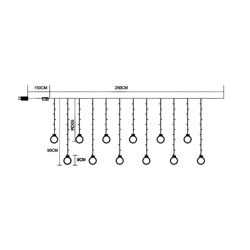 Световая гирлянда в виде шара желаний световое украшение на окно светодиодный
