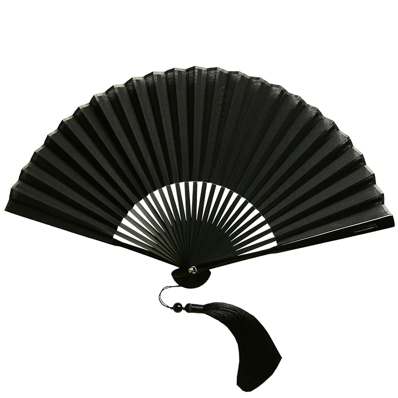 

Folding Fan Gentleman Fan Japanese Style Abanicos Para Boda All Black Ventilateur Antique Cheongsam Catwalk Summer Men Hand Fan