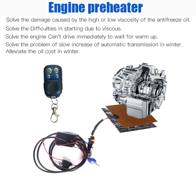 Вентилятор обогрева автомобильного двигателя 12 В электрический подогреватель