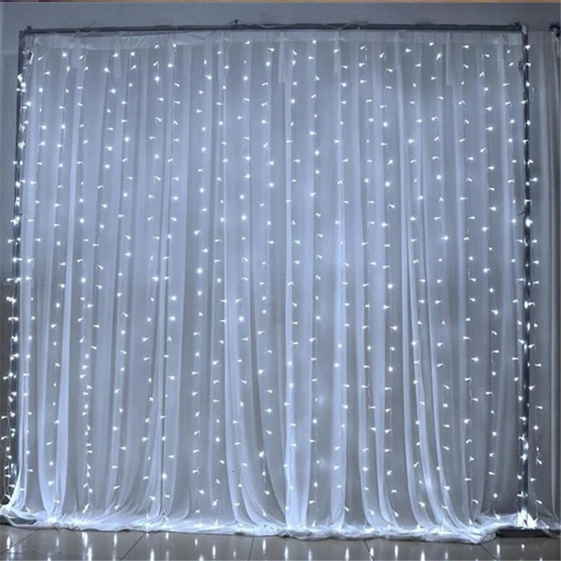 

5set 3X3M Christmas Garlands LED String Net Lights Fairy Xmas Party Garden Wedding Holiday Decoration Curtain Lights