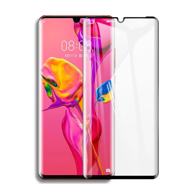 Black P30Pro закаленное стекло 10D для huawei P30 Pro Lite защитное стекло на Hauwei P30Lite световая пленка изогнутая Защитная пленка для экрана Sklo - Цвет: Black