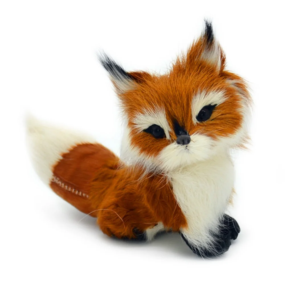 

Soft Decoration Stuffed Animal Girls Plush Toy Wedding Simulation Fox Mini Squatting Home Model Birthday Lovely Small Gifts