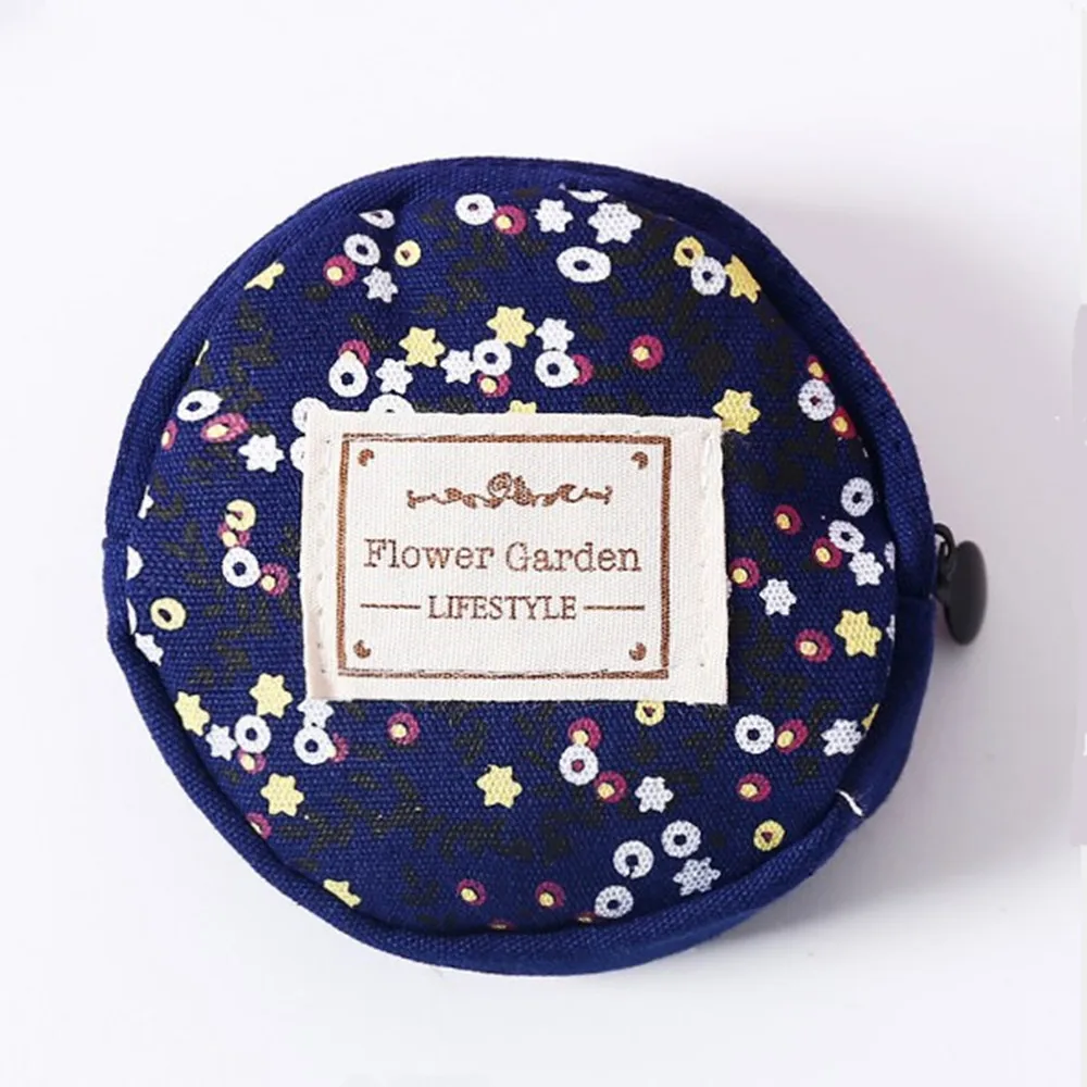 Лидер продаж милая Женская модная круглая сумочка для монет с цветочным принтом